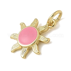 Rack Plating Brass Enamel Charms&nbsp;KK-K392-50G-01