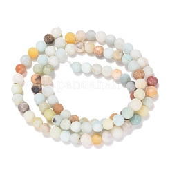 Natural Flower Amazonite Beads Strands&nbsp;X-G-G692-01F-4mm