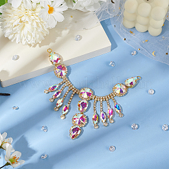 1Pc Flower Brass Rhinestone Ornament Accessories&nbsp;OHAR-FG0001-04C