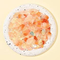 120Pcs 8 Styles Autumn Theme Two-Tone Transparent Glass Charms&nbsp;GLAA-FS0002-56