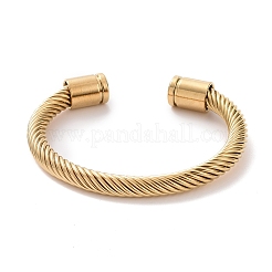 304 Stainless Steel Cuff Bangles Torque Bangles&nbsp;BJEW-H570-06G