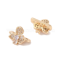 Brass Micro Pave Cubic Zirconia Slide Charms&nbsp;KK-B100-059G