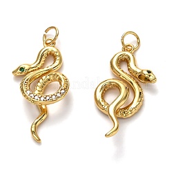 Brass Micro Pave Clear Cubic Zirconia Pendants&nbsp;X-KK-B028-08G
