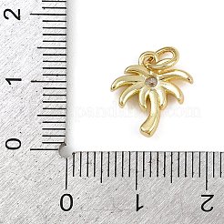 Coconut Tree Brass Micro Pave Clear Cubic Zirconia Charms&nbsp;KK-Z123-06G