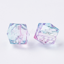 Two Tone Transparent Spray Painted Acrylic Beads&nbsp;ACRP-T005-26