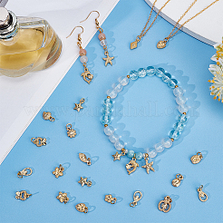 60Pcs 15 Style Electroplated Alloy Charms&nbsp;FIND-PH0006-30