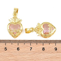 Brass Glass Pendants&nbsp;kk-P343-09F-G