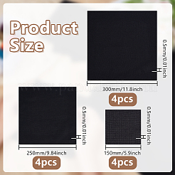 12Pcs 3 Styles Square Cotton Solid Colored Embroidery Fabric&nbsp;DIY-AR0004-88