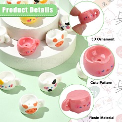 30Pcs 6 Colors Opaque Resin Cat Mark Cup Display Decorations&nbsp;DJEW-CJ0001-35
