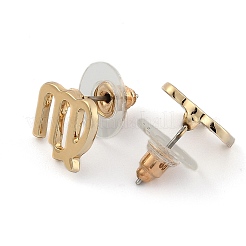 12 Constellation/Zodiac Sign Alloy Stud Earrings&nbsp;EJEW-B025-10G-B