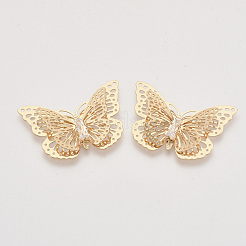 Brass Filigree Joiners Links&nbsp;KK-R082-02LG