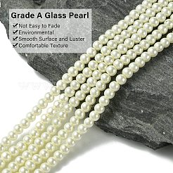 Eco-Friendly Dyed Glass Pearl Round Beads Strands&nbsp;HY-A002-4mm-RB011