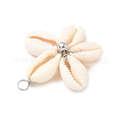 Natural Mixed Cowrie Shell Pendants&nbsp;PALLOY-JF03859-02