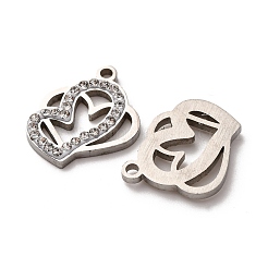 304 Stainless Steel Clay Rhinestone Pendants&nbsp;STAS-P406-17D-P