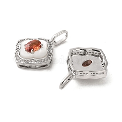 Brass Micro Pave Cubic Zirconia Pendants&nbsp;KK-P260-20P