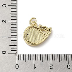 Brass Micro Pave Cubic Zirconia Pendants&nbsp;KK-Q808-15G