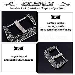 2 Sets Tibetan Style 304 Stainless Steel Watch Band Clasps&nbsp;STAS-UN0039-87A