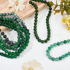 8 Strands 8 Style Frosted Natural Mixed Gemstone Round Beads Strands&nbsp;G-OC0002-06