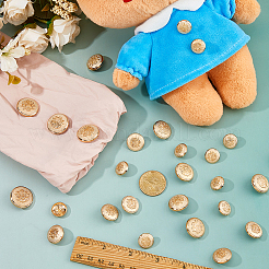 70Pcs 4 Styles Alloy 1-Hole Shank Buttons&nbsp;BUTT-FH0001-027