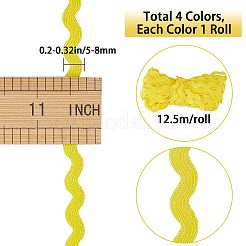 4 Strands 4 Colors Polyester Wave Bending Fringe Trim&nbsp;OCOR-GF0002-43A