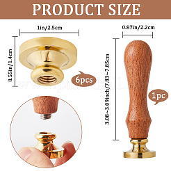 6 Styles Golden Tone Brass Wax Seal Stamp Head&nbsp;AJEW-CP0007-50C-01
