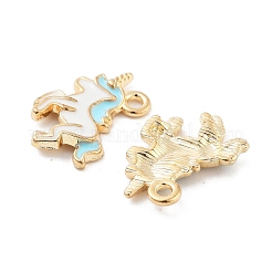 Light Gold Plated Alloy Enamel Pendants&nbsp;ENAM-M219-08KCG-04