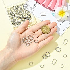 60Pcs 6 Styles 304 Stainless Steel D Rings&nbsp;STAS-CJ0003-36