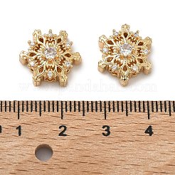 Christmas Brass Pave Cubic Zirconia Beads&nbsp;KK-A286-20G-01