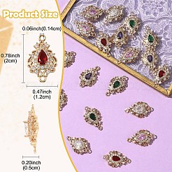 3Pcs Brass Micro Pave Cubic Zirconia Links Connectors&nbsp;KK-YW0003-49LG-05