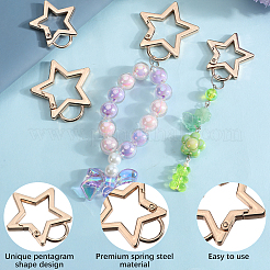 4Pcs 2 Styles Zinc Alloy Spring Gate Rings&nbsp;FIND-GF0007-56KCG