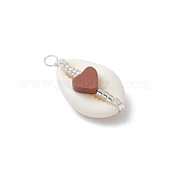 7Pcs 7 Styles Natural Stone & Natural Cowrie Shell Pendants&nbsp;PALLOY-JF03449