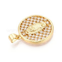 Brass Micro Pave Cubic Zirconia Pendants&nbsp;KK-N268-06G