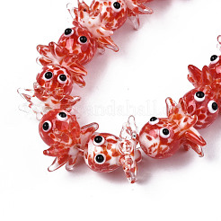 Handmade Bumpy Lampwork Beads Strands&nbsp;LAMP-N021-37C