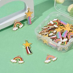 40Pcs 4 Style Alloy Enamel Pendants&nbsp;ENAM-LS0001-13LG