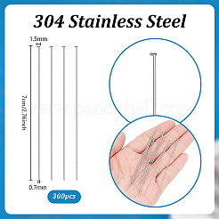 500Pcs 304 Stainless Steel Flat Head Pins&nbsp;STAS-PH0007-44