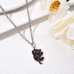 Alloy Enamel Pendant Necklaces&nbsp;NJEW-YW0001-02
