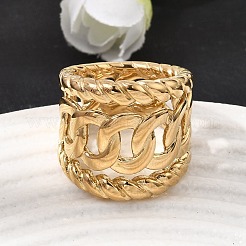 304 Stainless Steel Wide Band Finger Rings&nbsp;SA-CBAB122-05G-01