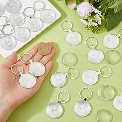 60Pcs DIY Flat Round Alloy Keychain Making Kits&nbsp;KEYC-DC00053