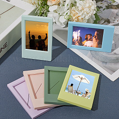 6Pcs 6 Colors Rectangle ABS Plastic Photo Frame Stand&nbsp;AJEW-SP0002-08