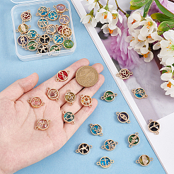 36Pcs 18 Styles Glass Connector Charms&nbsp;GLAA-PH0002-80
