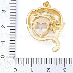Brass Micro Pave Cubic Zirconia Pendants&nbsp;KK-M307-07G