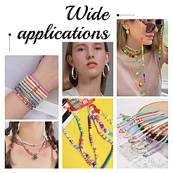 10 Strands Flat Round Handmade Polymer Clay Beads&nbsp;CLAY-PH0001-44M