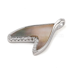 Brass Micro Pave Clear Cubic Zirconia Pendants&nbsp;KK-Q816-05P-02