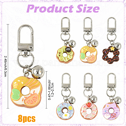 8Pcs Resin & 304 Stainless Steel Bell Pendant Decorations&nbsp;HJEW-YW00345