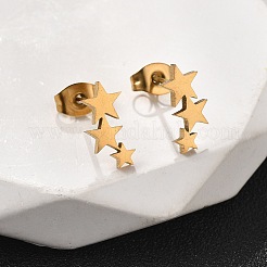 Star 201 Stainless Steel Pendant Necklaces & Stud Earrings Sets for Women&nbsp;SJEW-Q025-02G