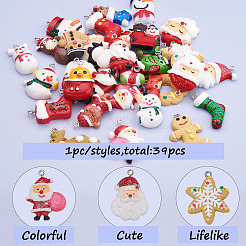 39Pcs 39 Style Opaque Resin Pendants&nbsp;RESI-TA0001-37