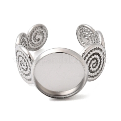 Spiral 304 Stainless Steel Cuff Ring Components&nbsp;STAS-P454-02C-P