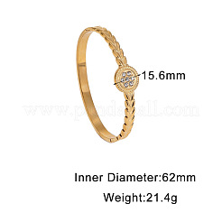 304 Stainless Steel Rhinestone Hinged Bangles&nbsp;FS-WG8BDCA-02