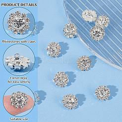 16Pcs Brass Rhinestone Shank Buttons&nbsp;DIY-FG0006-14B