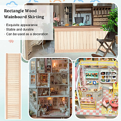 Rectangle Wood Wainboard Skirting&nbsp;DIY-WH0430-756A